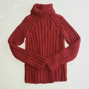 Express Red Knit Turtleneck Sweater, Size Small